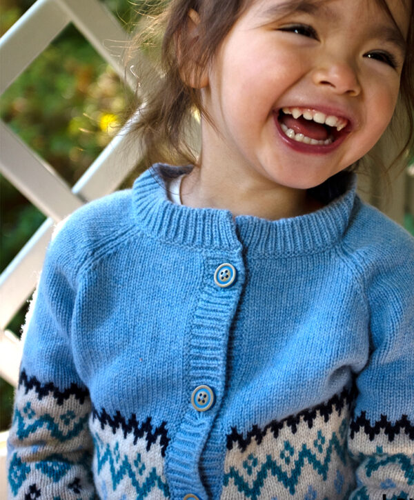 Skye Heritage Fairisle  Cardigan Blue
