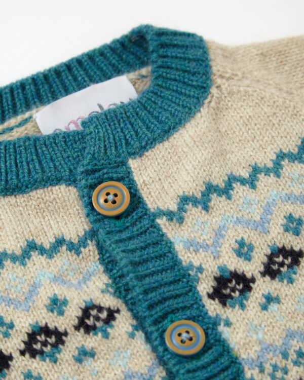 Eden Linen Fairisle Raglan Pramsuit - Image 6