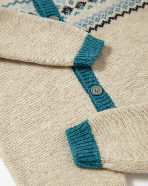 Eden Linen Fairisle Raglan Pramsuit - Image 7