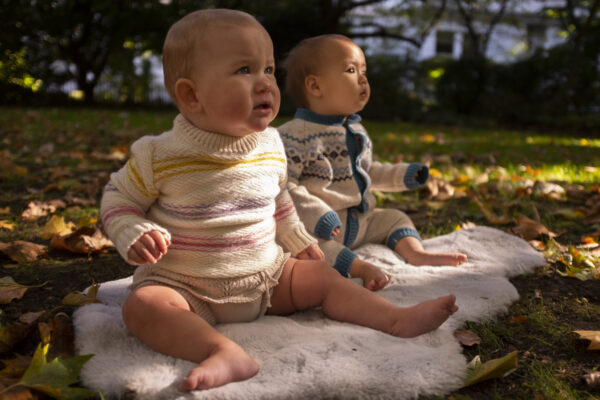 Eden Linen Fairisle Raglan Pramsuit - Image 3