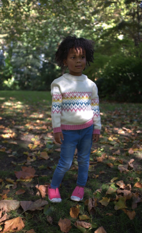 Aurora  Rainbow Fairisle Jumper Cream - Image 7
