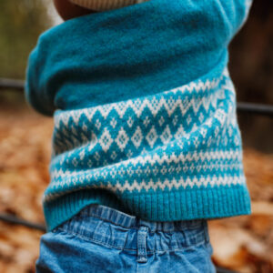 Softest Green Two Tone Heritage Jumper 100% Lambswool