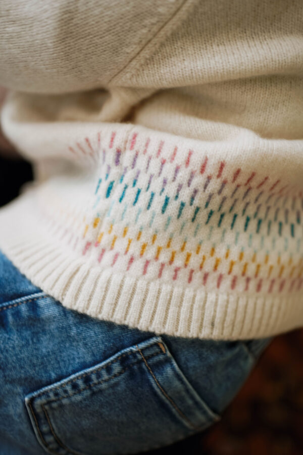 Carmen Rainbow Dot Cardigan Cream - Image 6