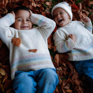 Ava Rainbow Dot Jumper Cream