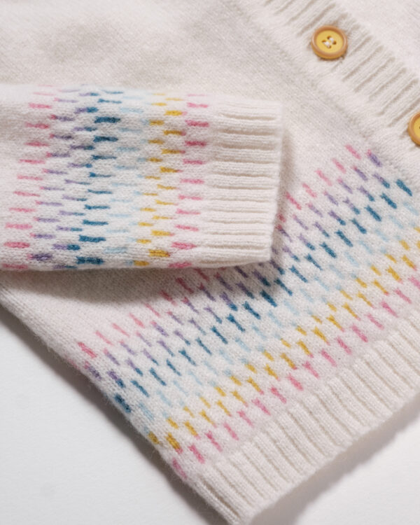 Carmen Rainbow Dot Cardigan Cream - Image 5